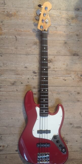 Fender Jazz Bass Standard Candy Apple Red with Gator hard case and hardware upgrade (1992)