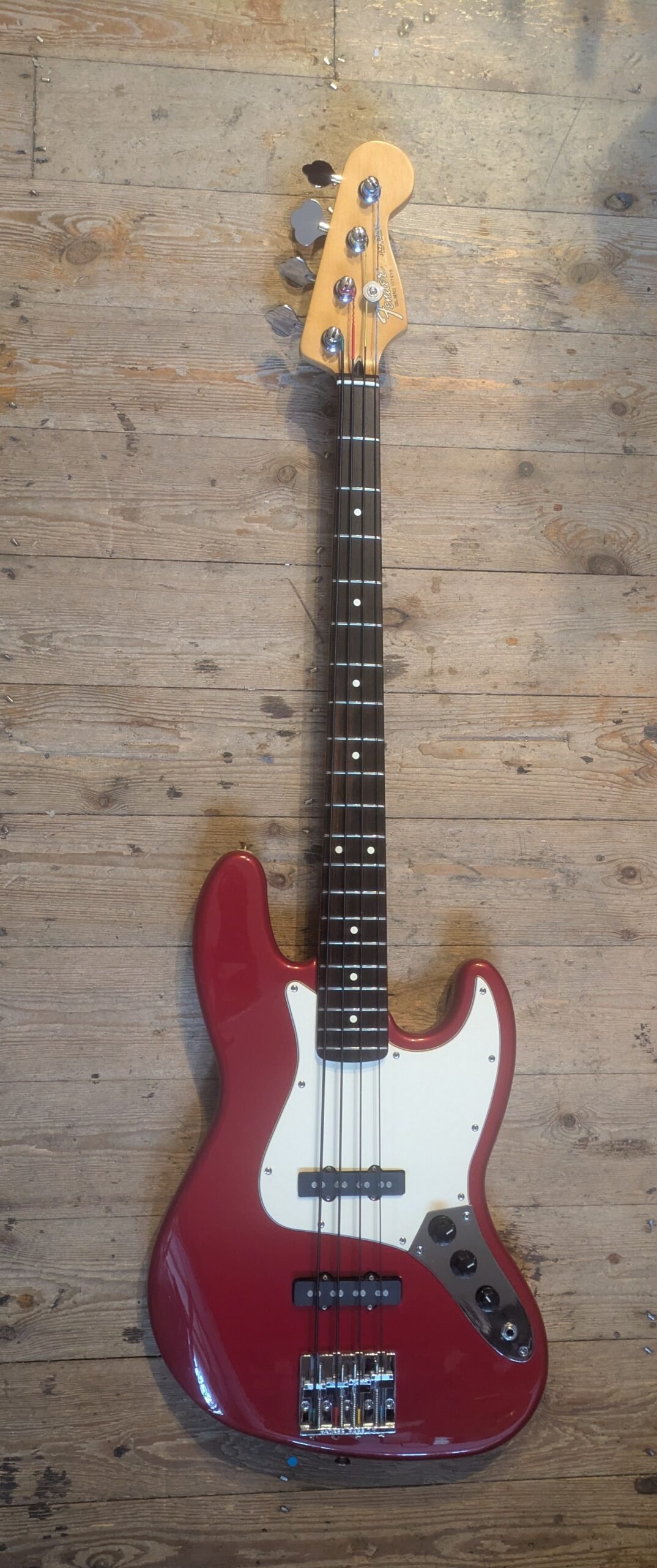 Fender Jazz Bass Standard Candy Apple Red with Gator hard case and hardware upgrade (1992)