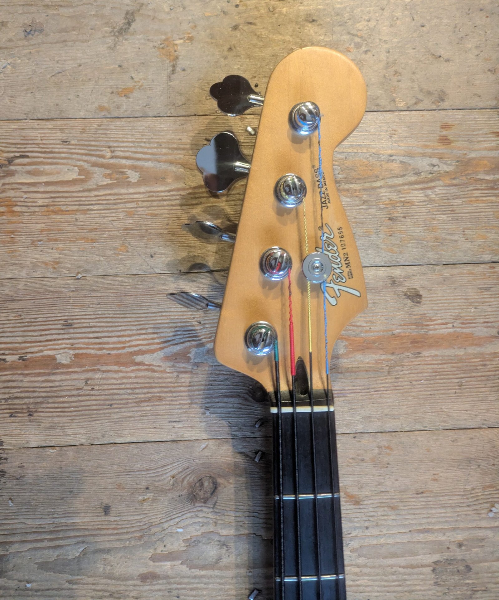 Fender Jazz Bass Standard Candy Apple Red with Gator hard case and hardware upgrade (1992) - Image 2