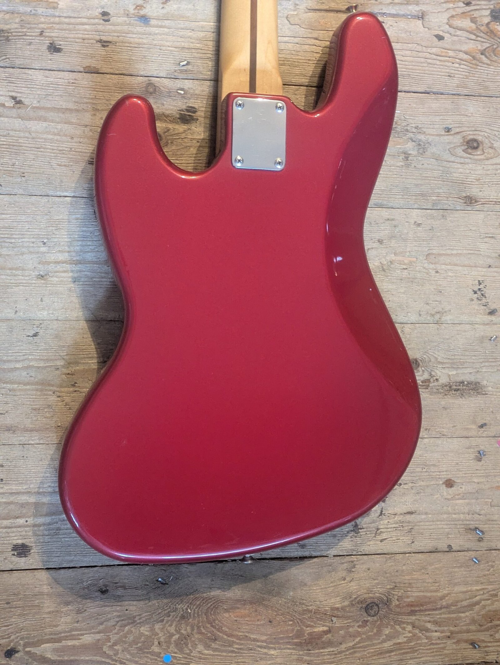 Fender Jazz Bass Standard Candy Apple Red with Gator hard case and hardware upgrade (1992) - Image 4