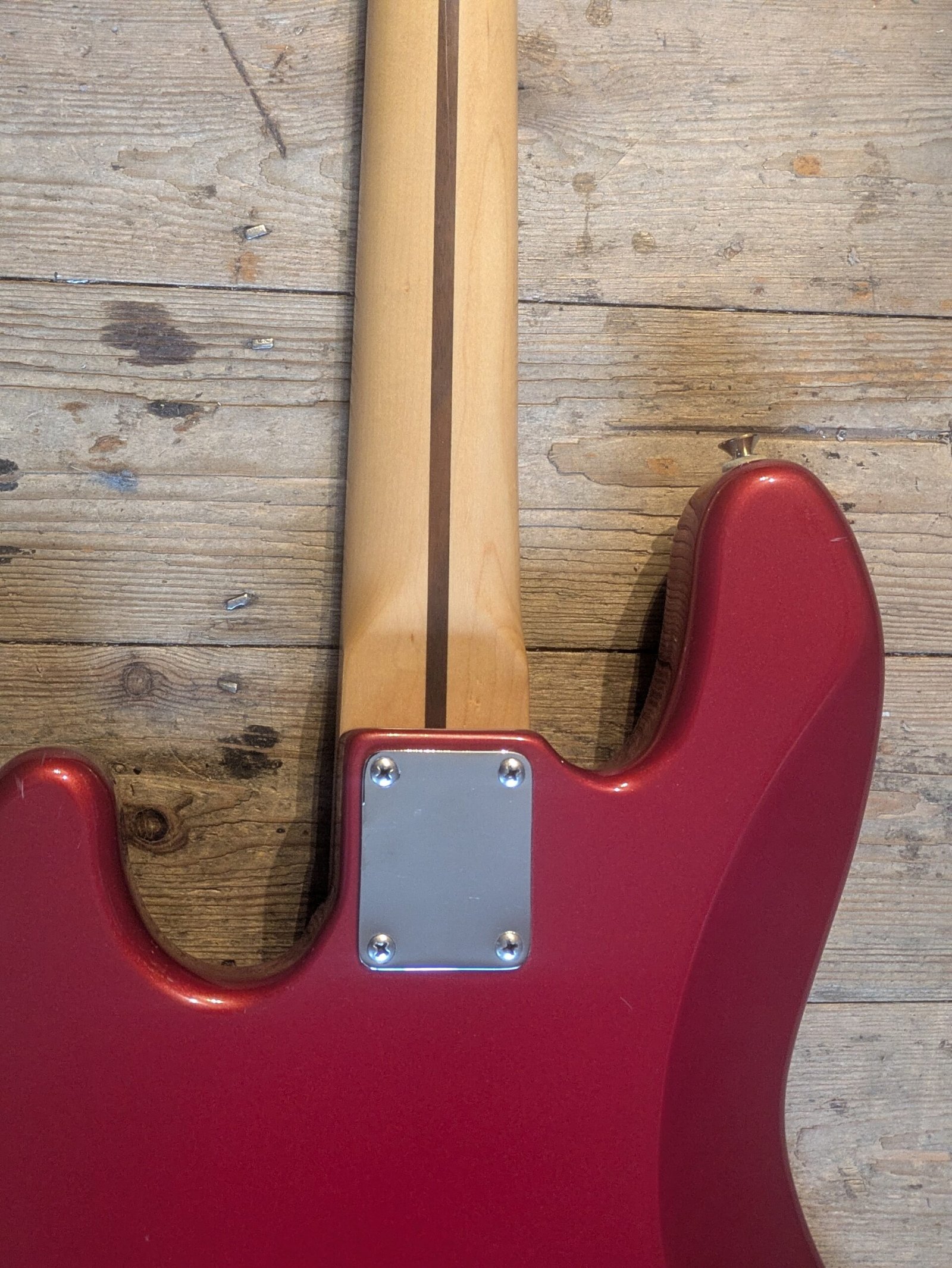 Fender Jazz Bass Standard Candy Apple Red with Gator hard case and hardware upgrade (1992) - Image 5