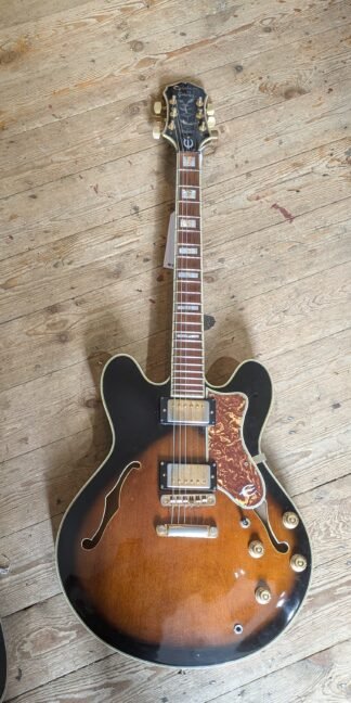 Epiphone Sheraton II Earlier Style "Epiphone by Gibson" logo, Monty's upgrades + case (1988)